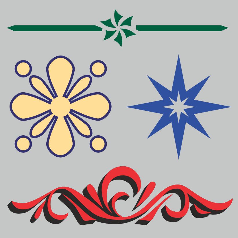 Standard Flourishes and Solid Shadows